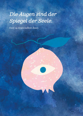 Die Augen sind der Spiegel der Seele Plakat z hasłem w języku niemieckim
